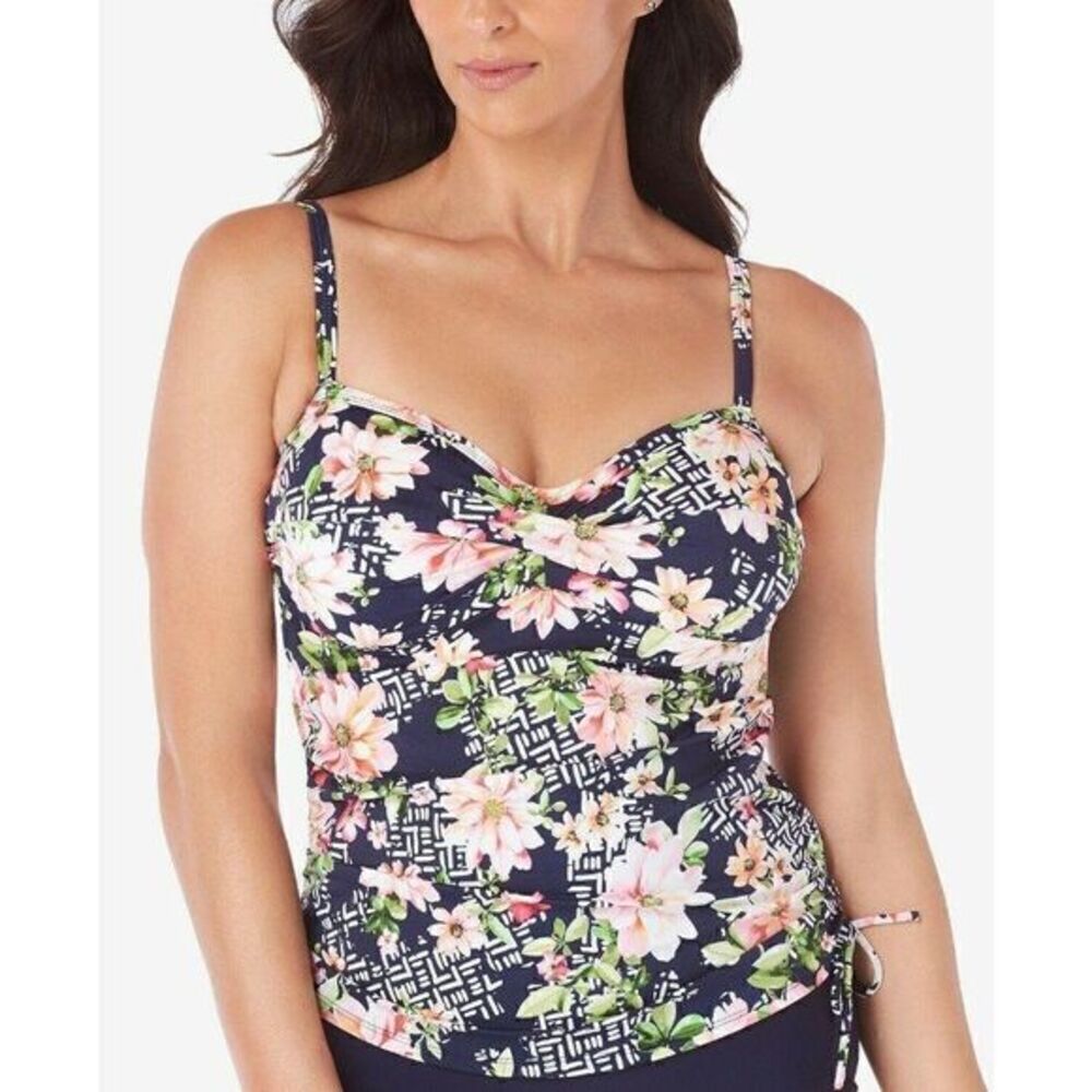 Swim Solutions NEW Juliet Side-Tie Tankini Top 16
